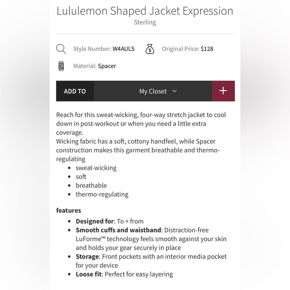 Lululemon Shaped Jacket Expression Graphic Hoodie… - image 5